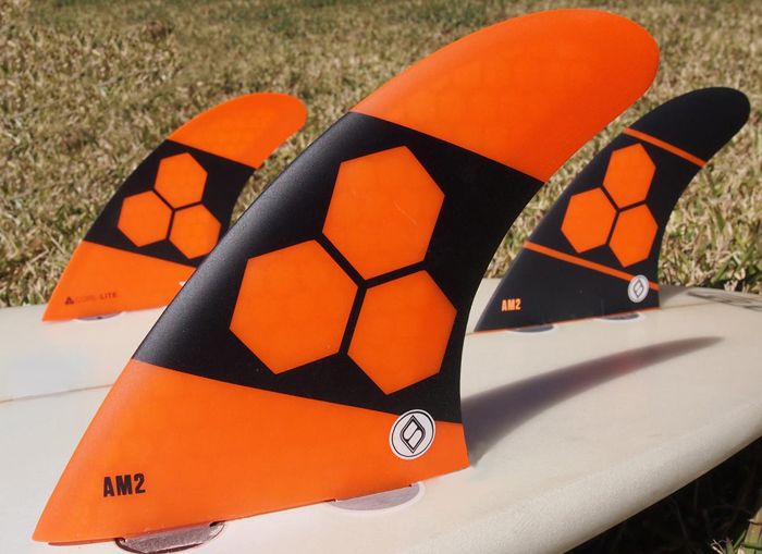 Surfboard Finnen Set FCS G5 Tri Thruster - Grün/schwarz, Fiberglas (3er Set)